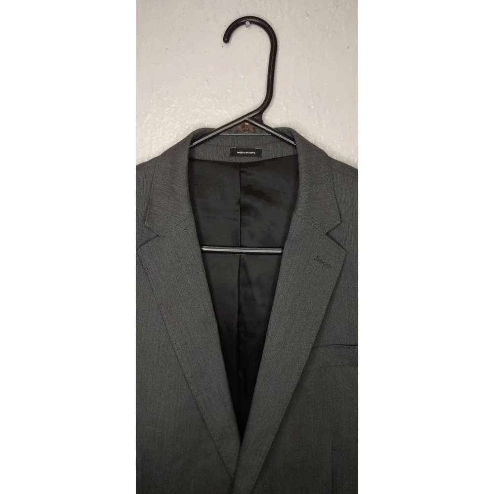 J.Ferrar Slim Men's Sport Coat Blazer Two Button Gray Recycled Polyester  42L